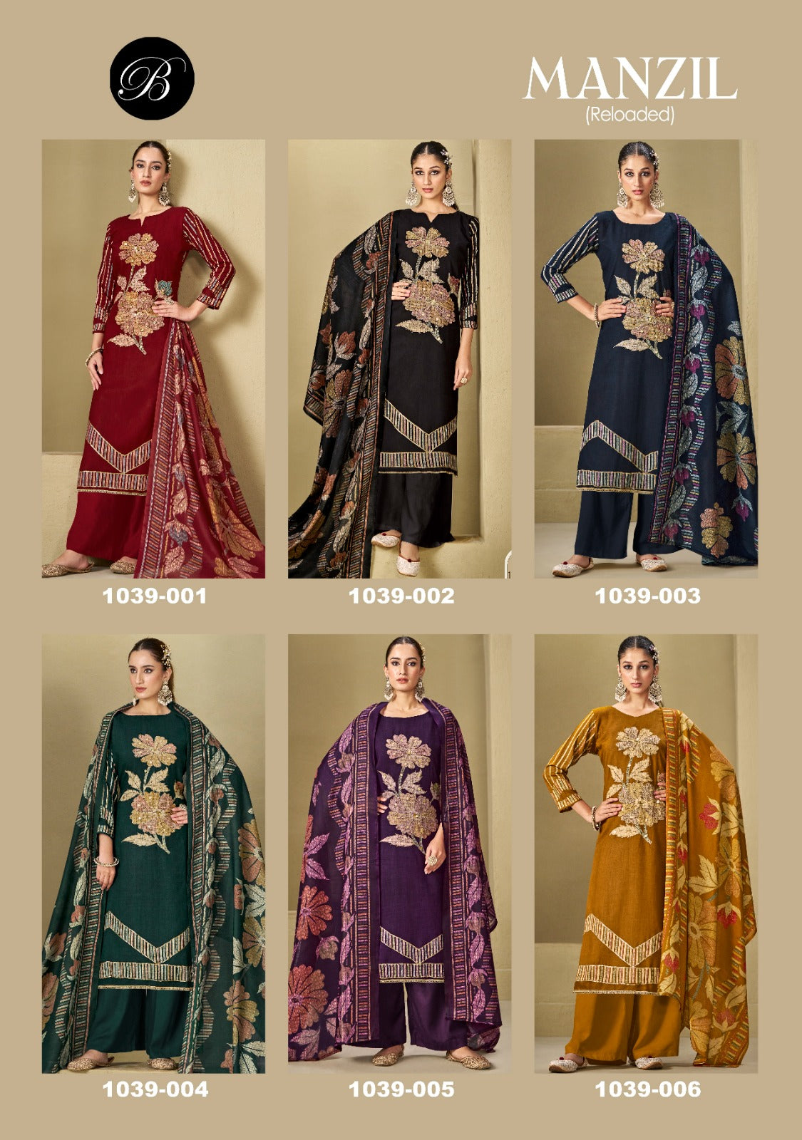 Manzil Reloaded Belliza Designer Studio Viscose Rayon Karachi Salwar Suits Manufacturer Gujarat