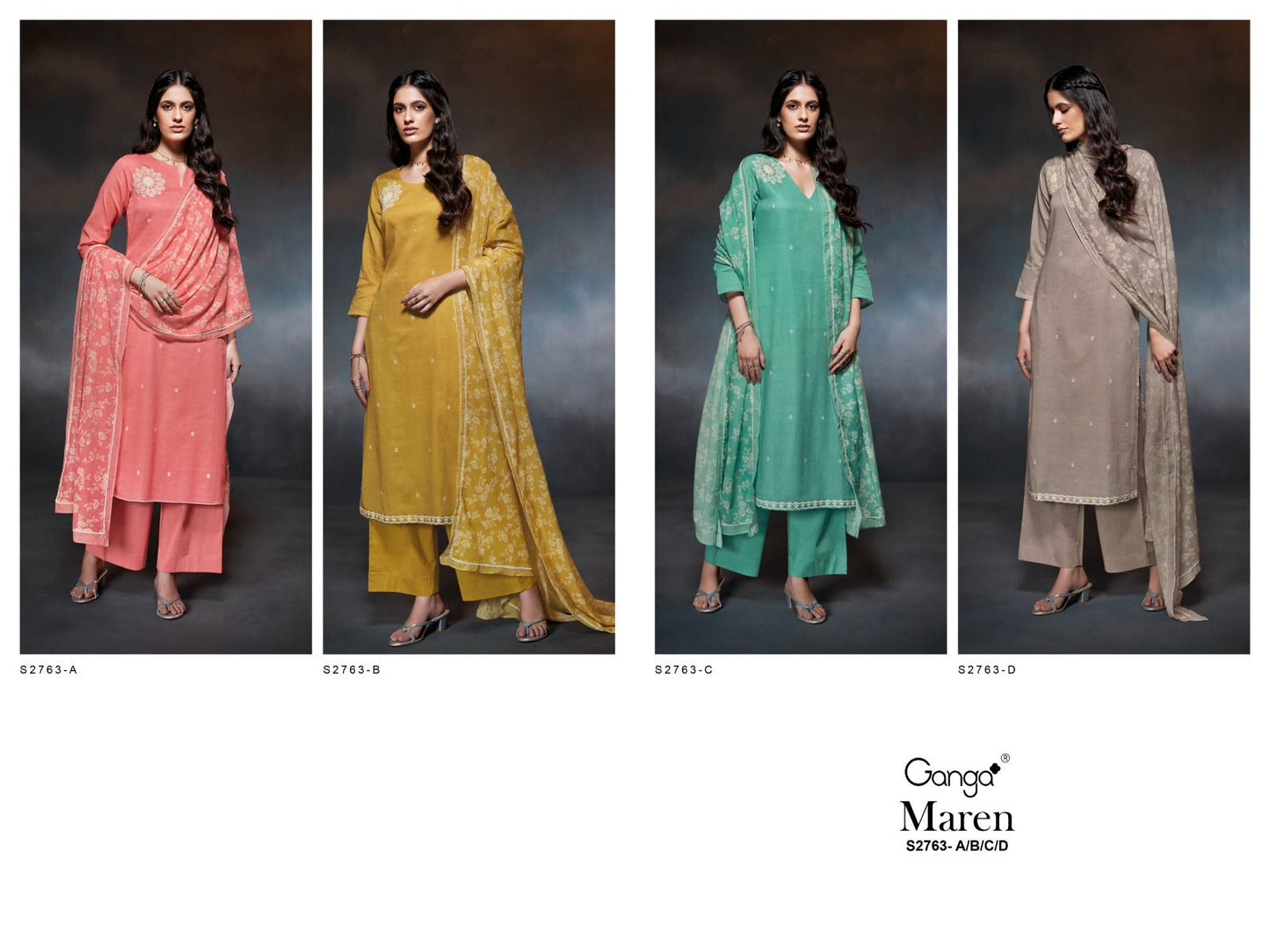 Maren S2763 Ganga Cotton Plazzo Style Suits Supplier