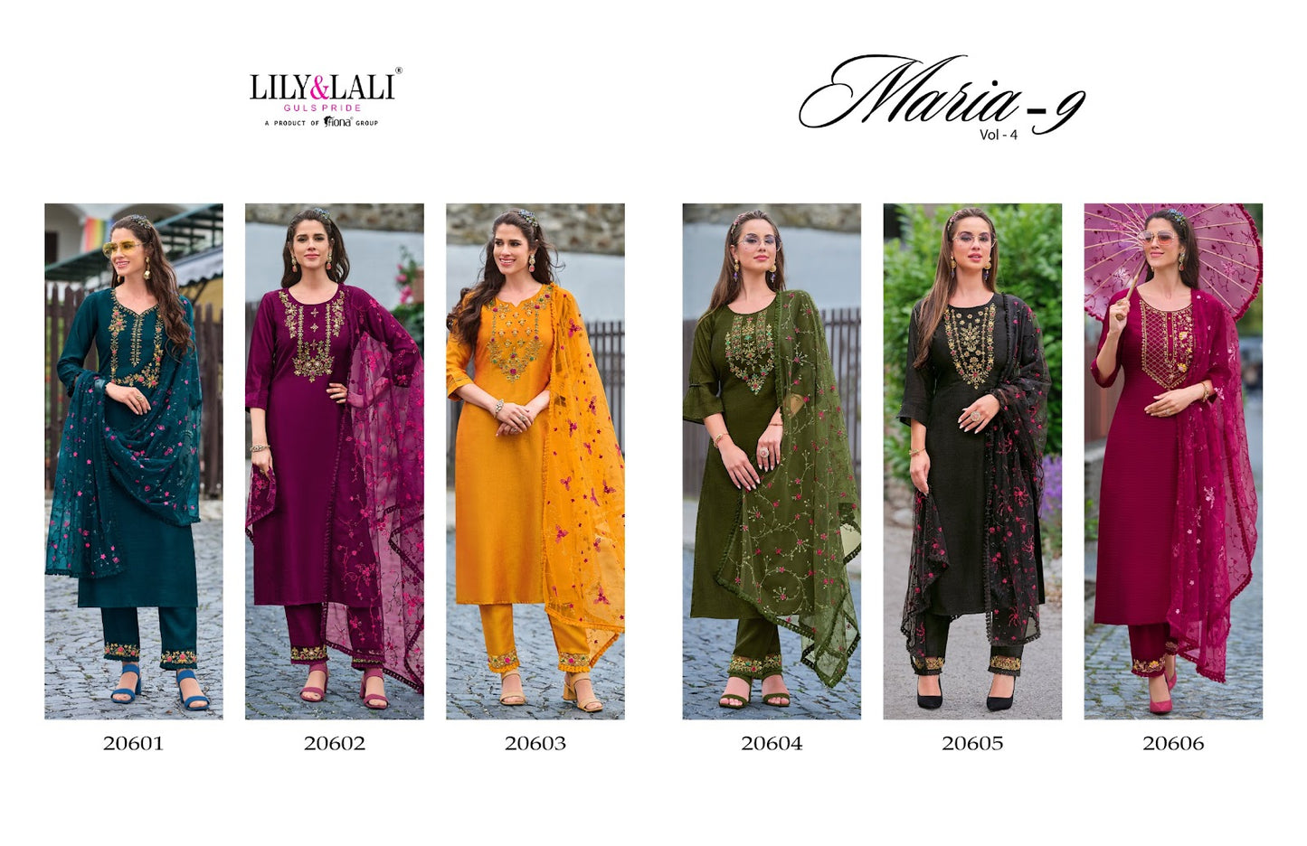 Maria 9 Vol 4 Lily Lali Vichitra Silk Readymade Pant Style Suits Manufacturer India