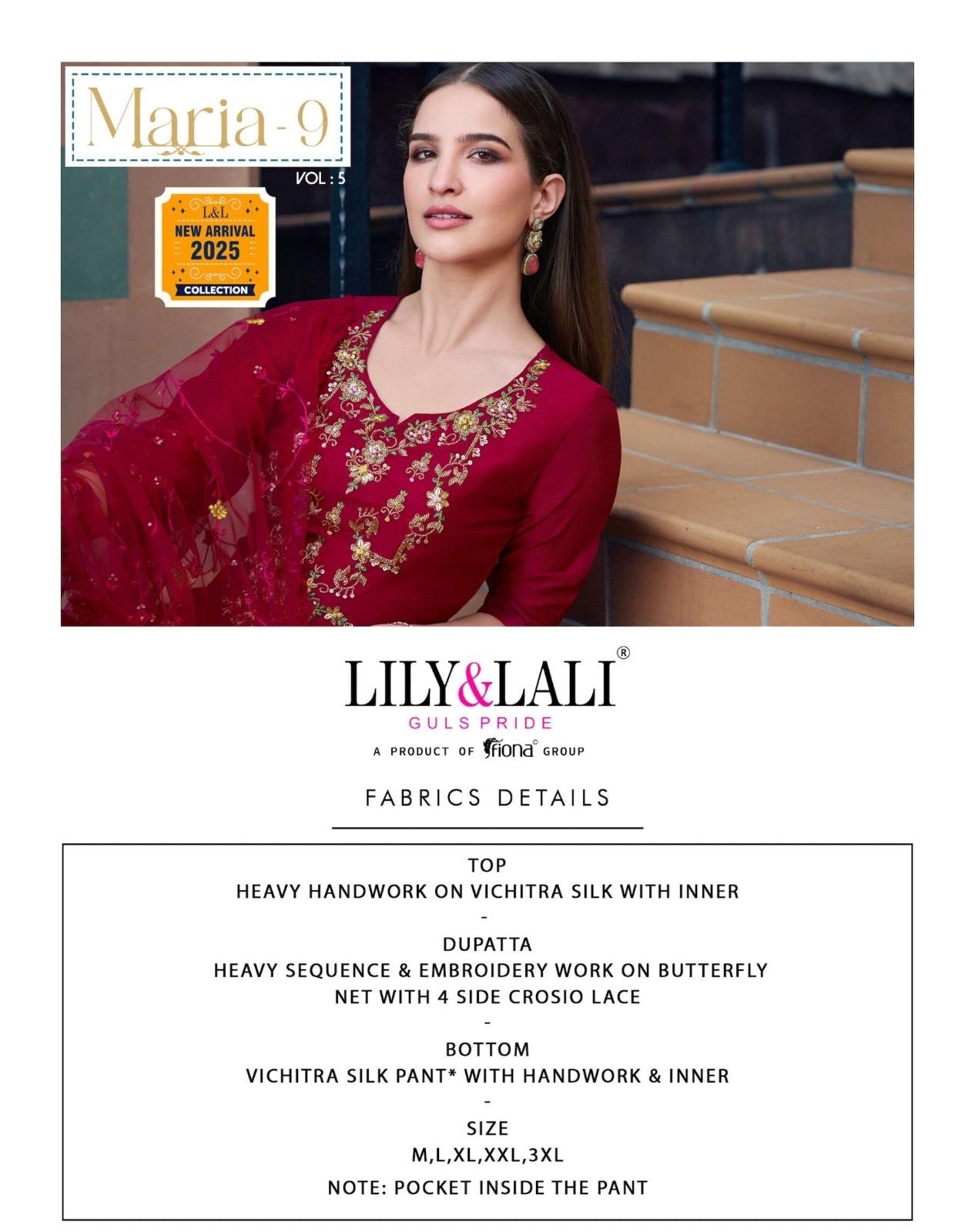 Maria 9 Vol 5 Lily Lali Vichitra Silk Readymade Pant Style Suits Wholesaler India