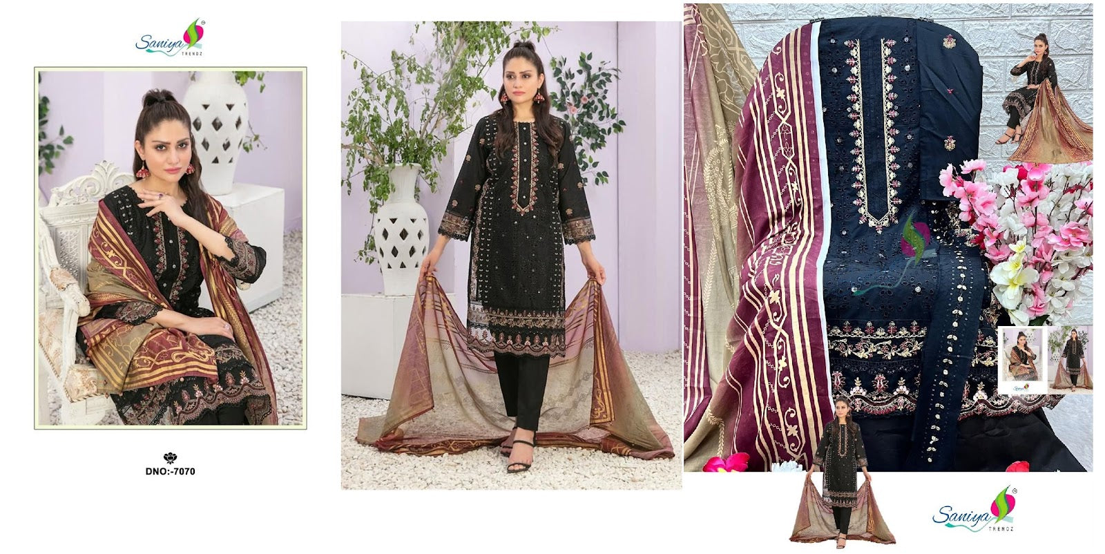 Maria B Cotton Vol 1 Saniya Trendz Cotton Pakistani Salwar Suits