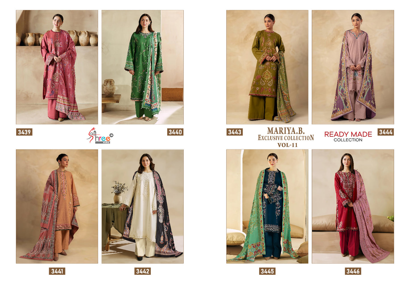 Maria B Exclusive Collection Vol 11 Shree Fabs Rayon Cotton Pakistani Readymade Suits Exporter India