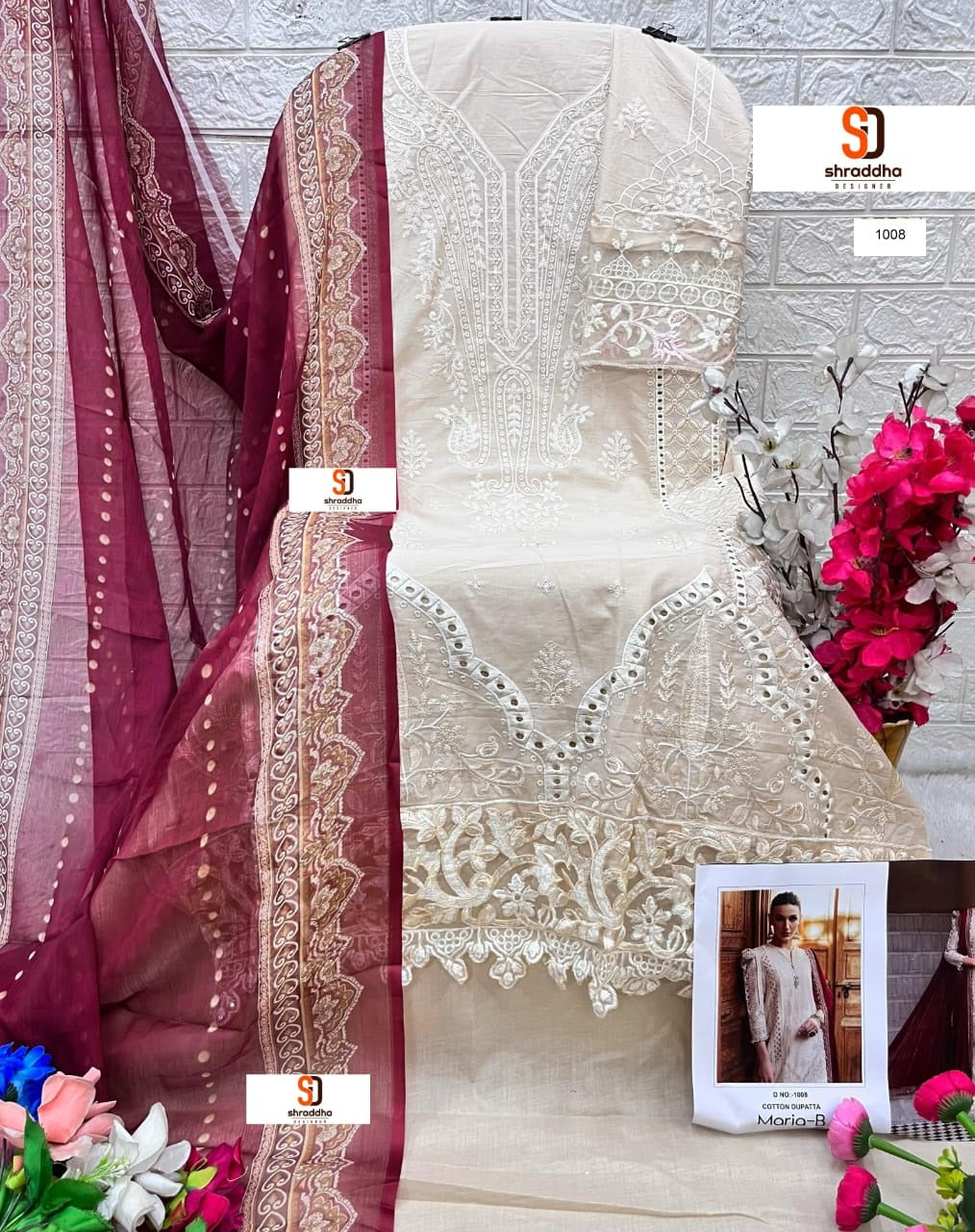 Maria B Lawn Shraddha Designer Pure Cotton Pakistani Salwar Suits Wholesaler