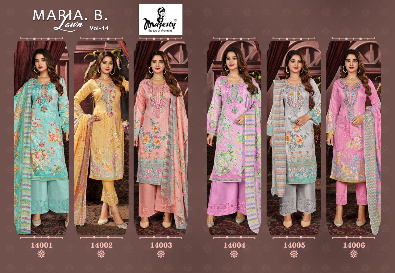 Maria B Lawn Vol 14 Majesty Jaam Cotton Pakistani Patch Work Suits Supplier