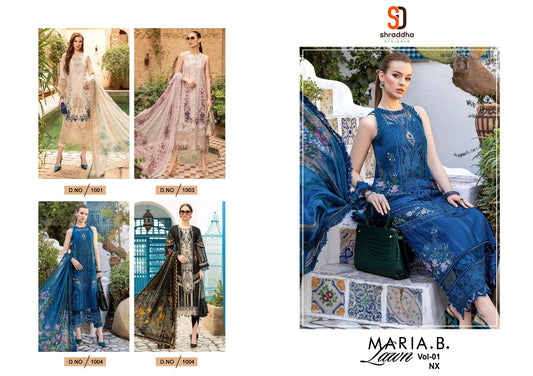 Maria B Lawn Vol 1 Nx Shraddha Designer Pure Cotton Pakistani Salwar Suits Supplier Gujarat