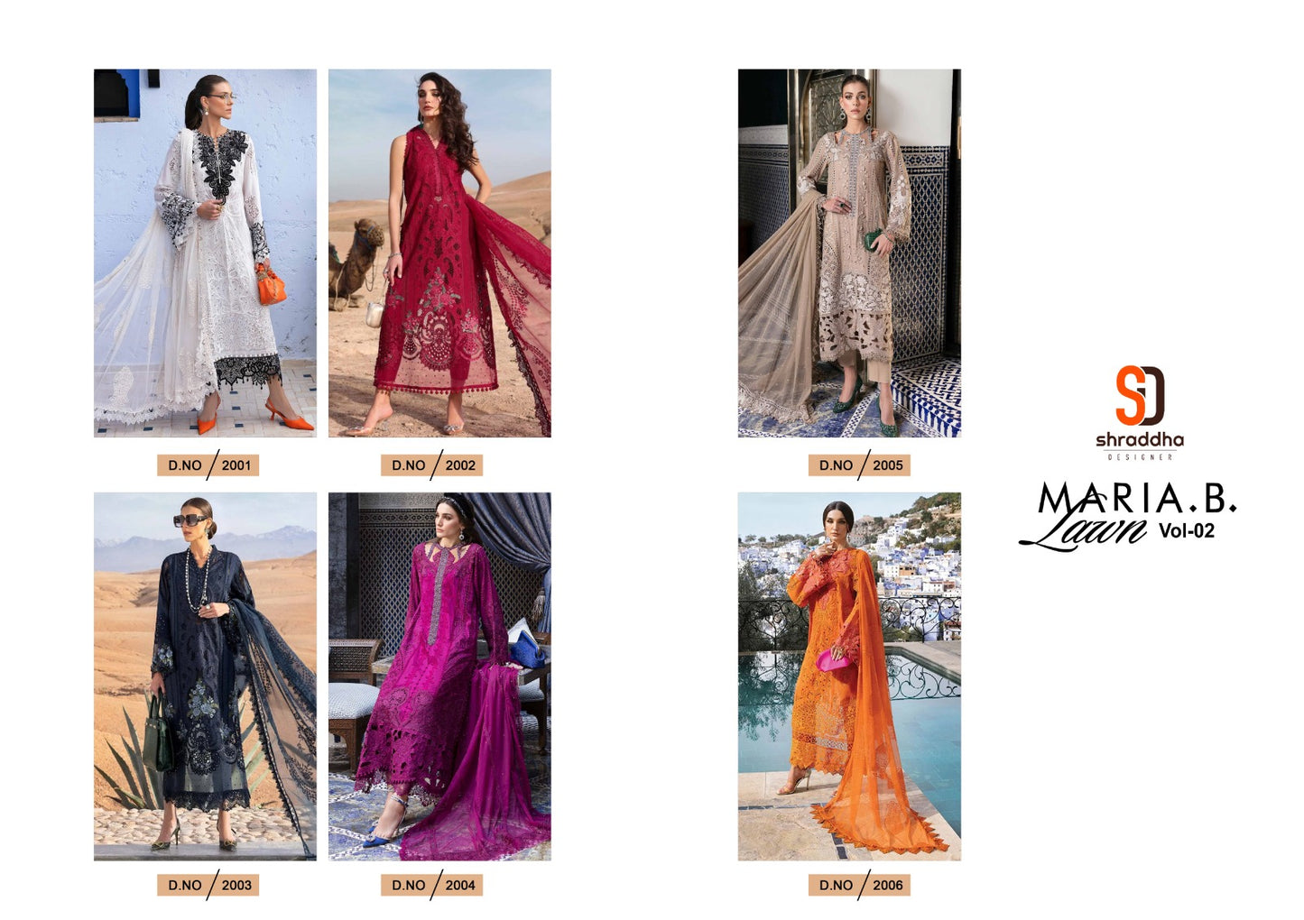 Maria B Lawn Vol 2 Shraddha Designer Pure Cotton Pakistani Salwar Suits Supplier Gujarat