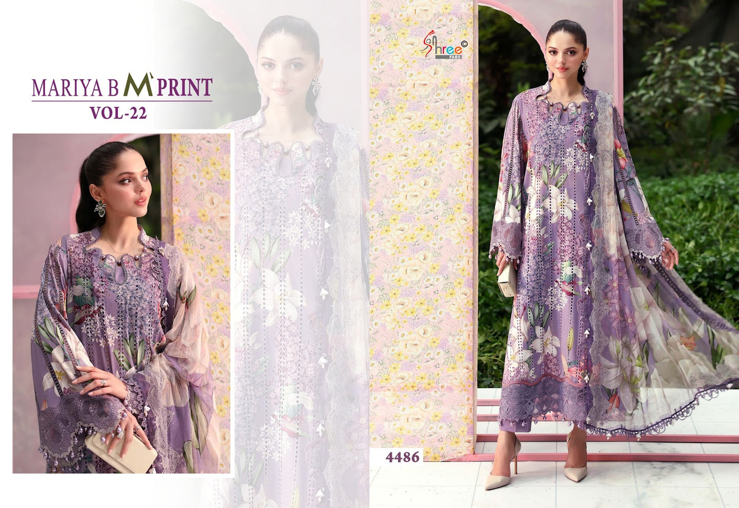 Maria B M Print Vol 22 Shree Fabs Cotton Pakistani Patch Work Suits Supplier India