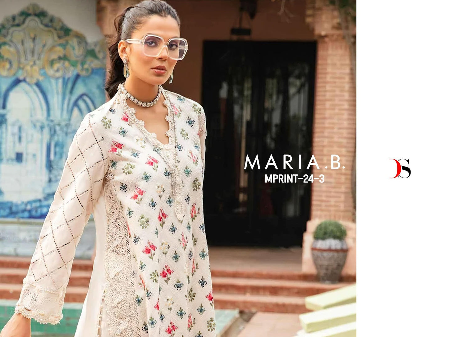 Maria B M Prints 24-3 Deepsy Cotton Pakistani Patch Work Suits Exporter Ahmedabad