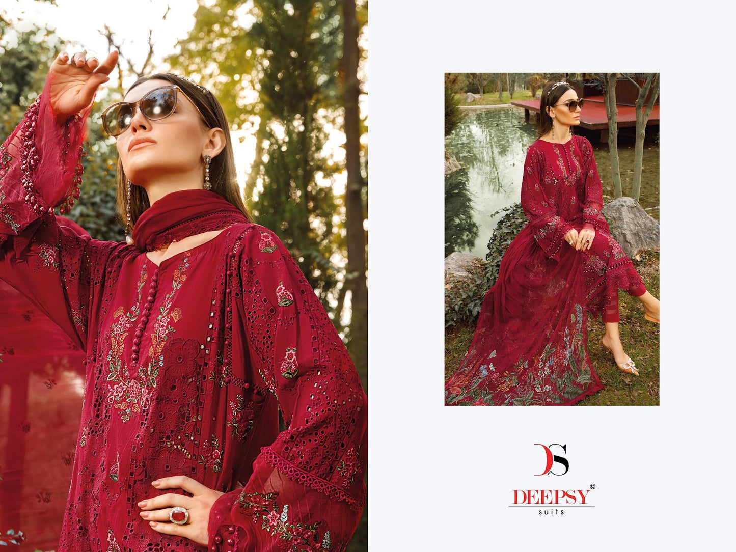 Maria B Premium Embroidered 25-2 Nx Deepsy Cotton Pakistani Patch Work Suits Wholesale