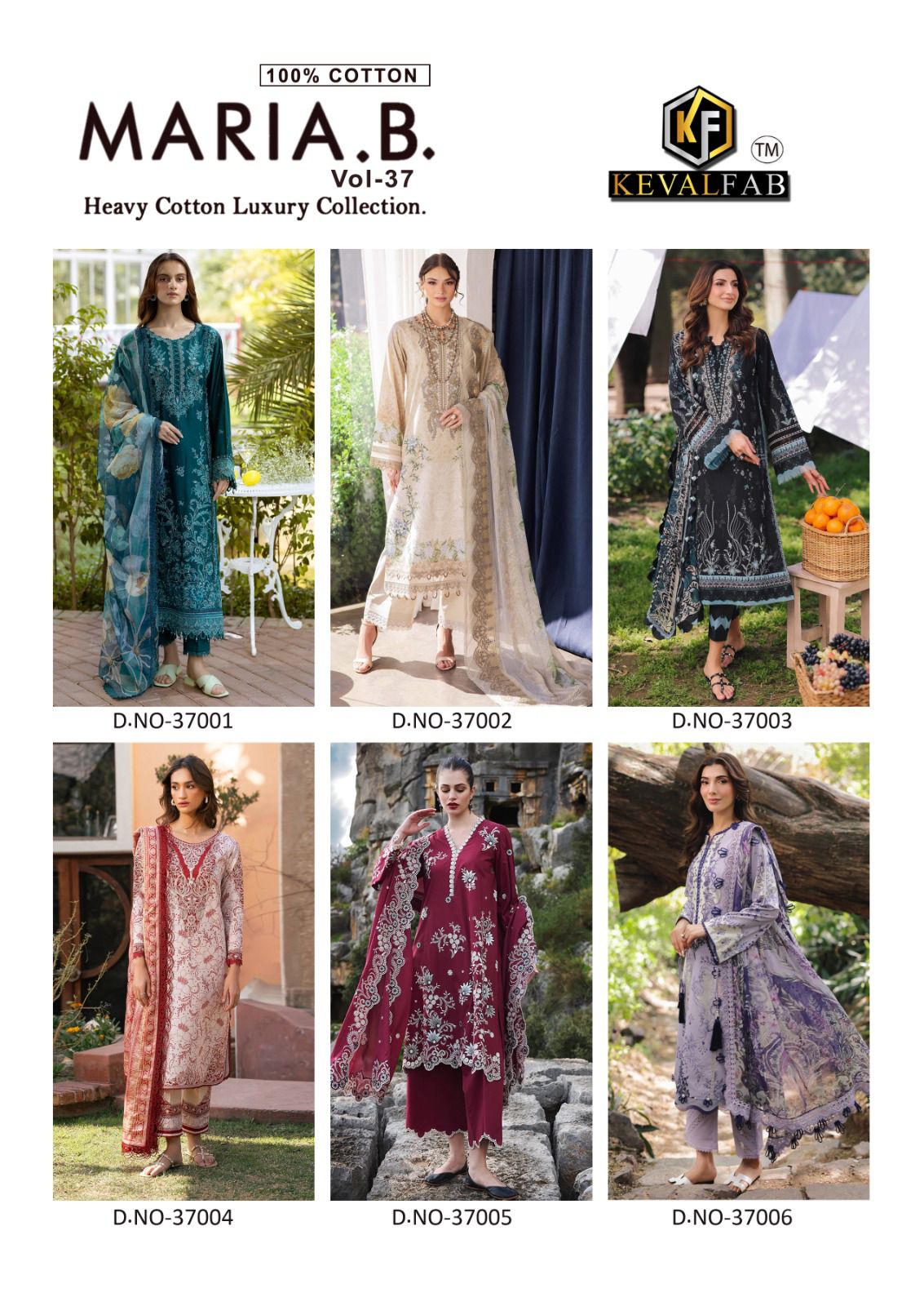 Maria B Vol 37 Heavy Cotton Luxury Collection Keval Fab Karachi Salwar Suits Supplier Gujarat