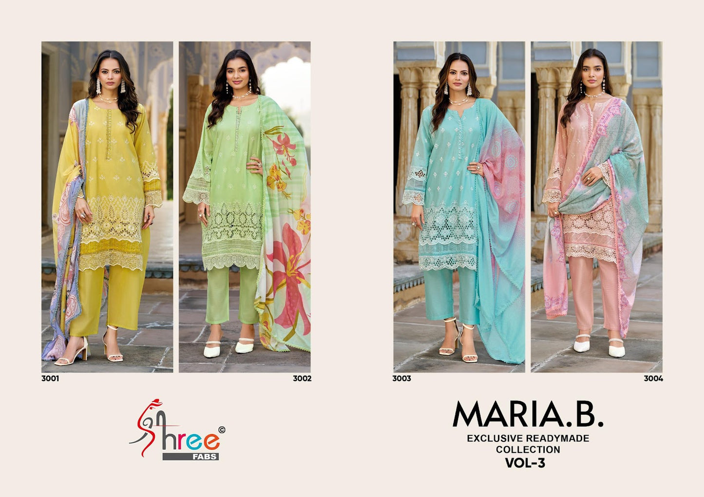 Maria B Vol 3 Shree Fabs Cambric Cotton Pakistani Readymade Suits Manufacturer Ahmedabad