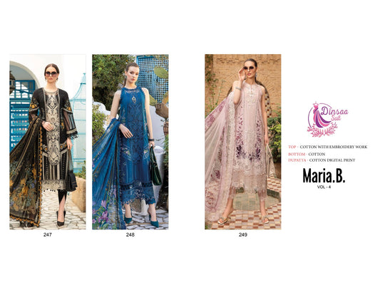 Maria B Vol 4 Dinsaa Suit Cotton Pakistani Salwar Suits Exporter