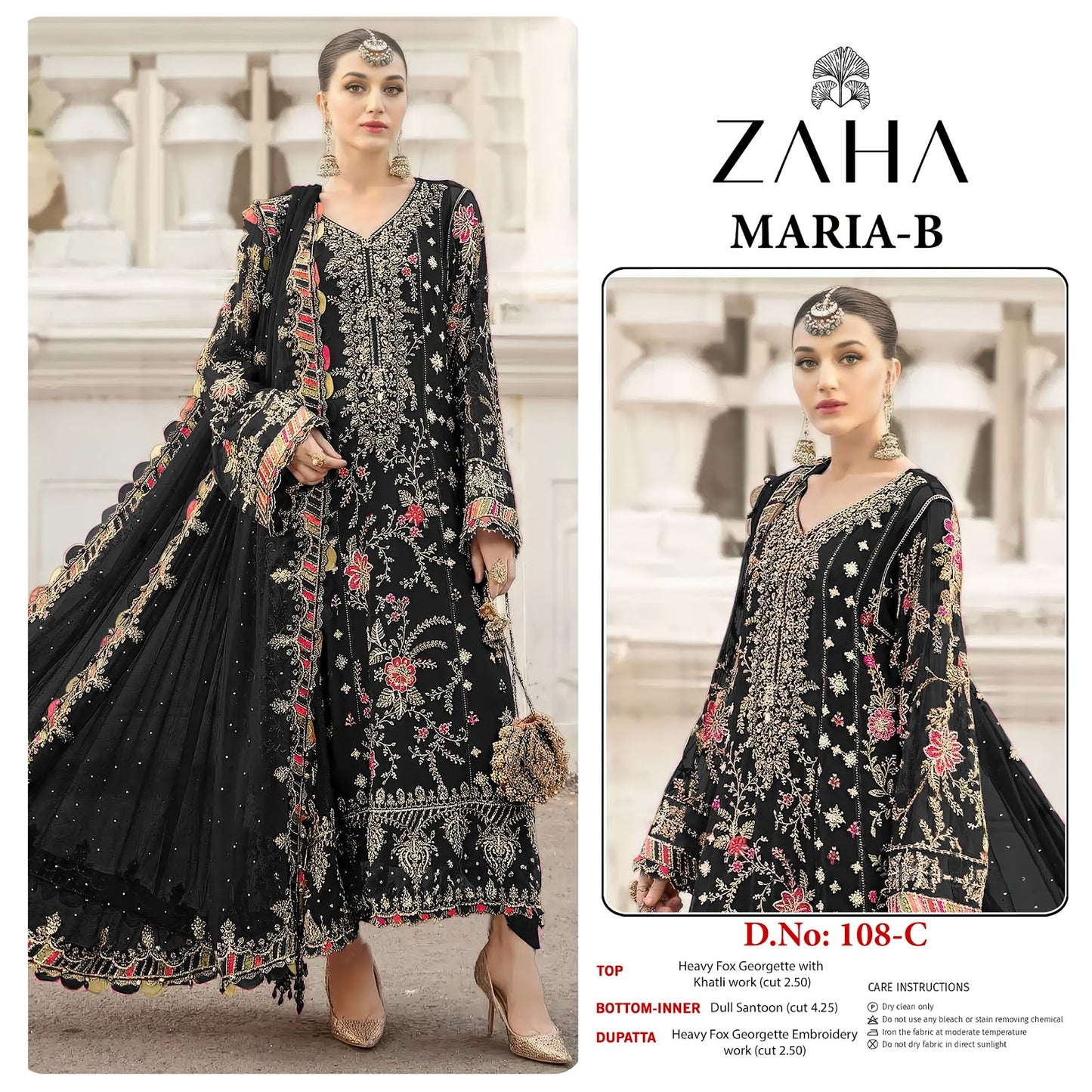 Maria B Zaha Georgette Pakistani Salwar Suits Wholesaler