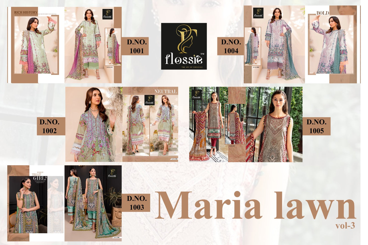 Maria Lawn Vol 3 Flossie Pure Cotton Pakistani Salwar Suits