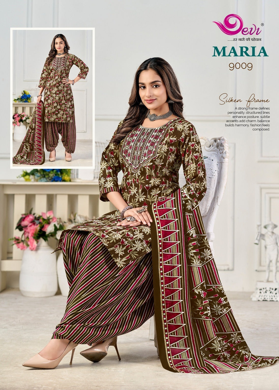 Maria Vol 9 With Lining Devi Readymade Cotton Patiyala Suits Wholesale Price