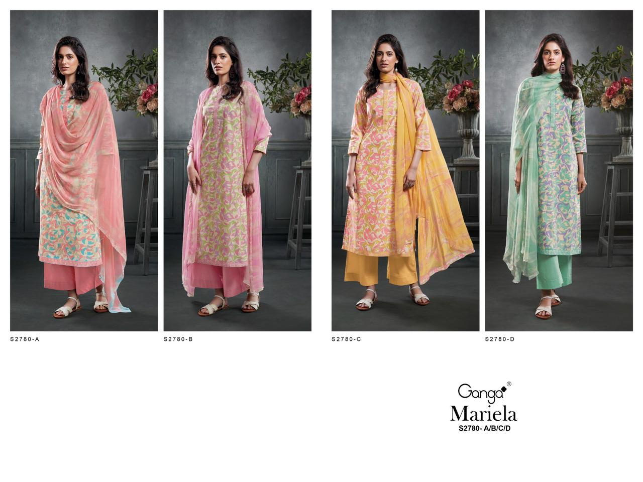 Mariela 2780 Ganga Cotton Plazzo Style Suits Wholesaler Ahmedabad