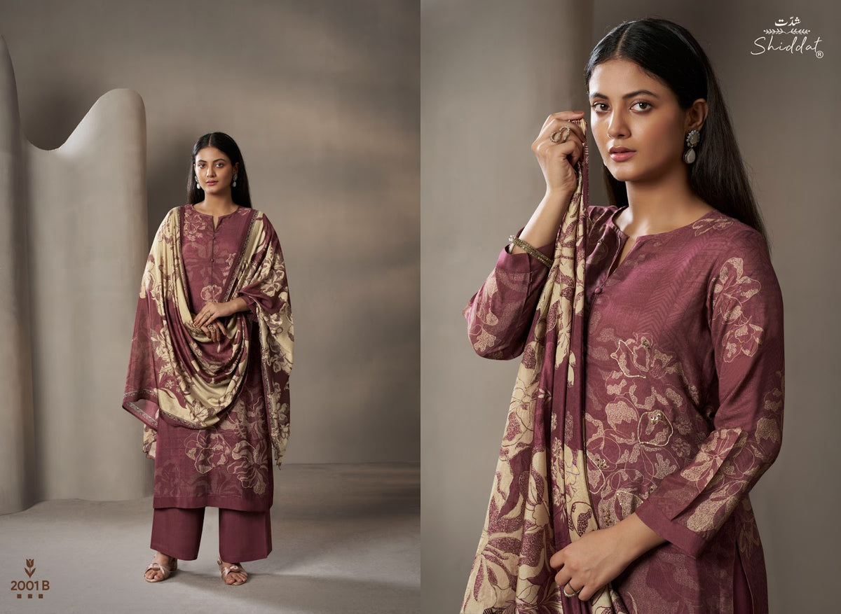 Maris 2 Shiddat Muslin Plazzo Style Suits Supplier Gujarat