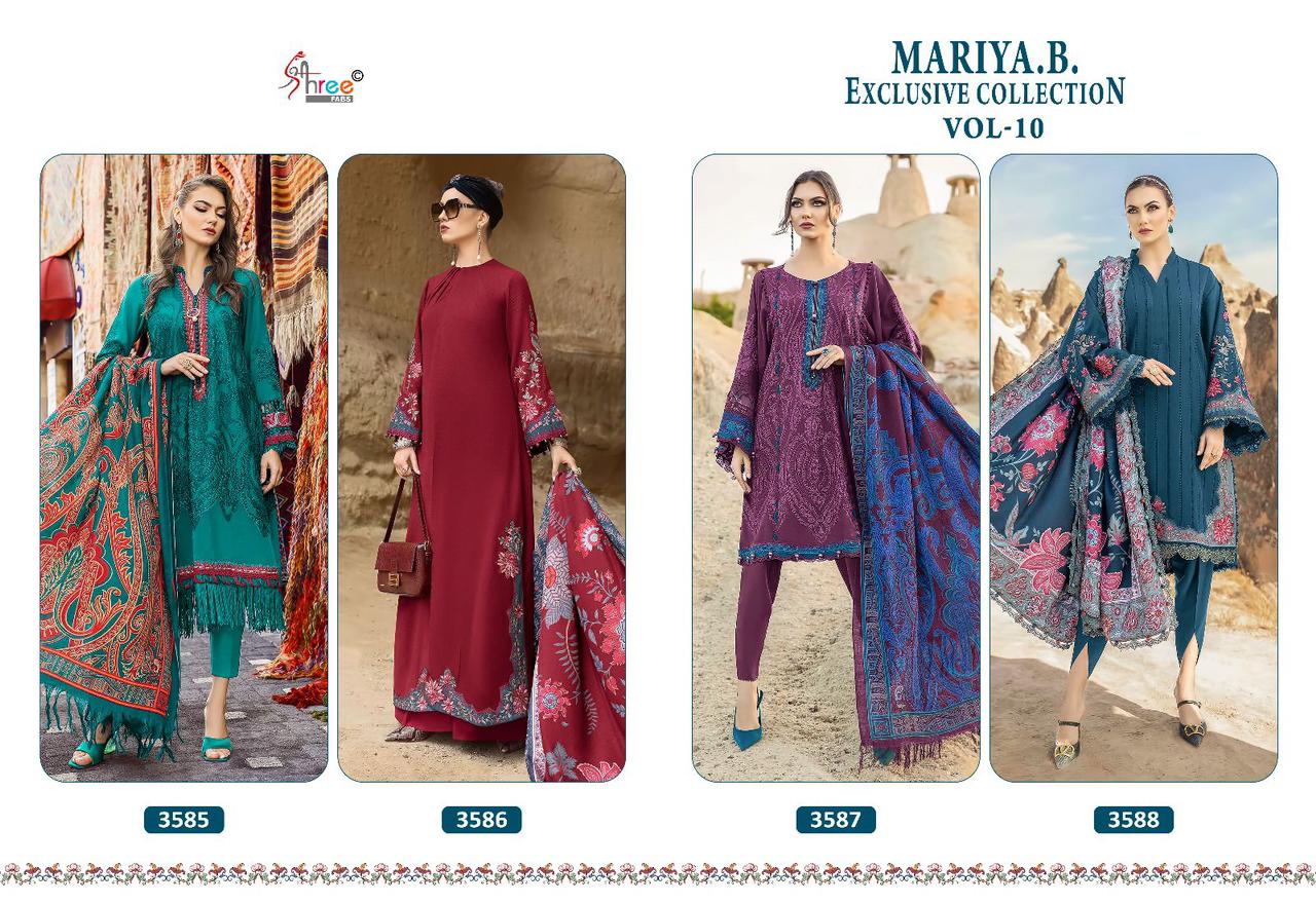 Mariya B Exclusive Collection Vol 10 Shree Fabs Pure Reyon Pakistani Salwar Suits Supplier Ahmedabad