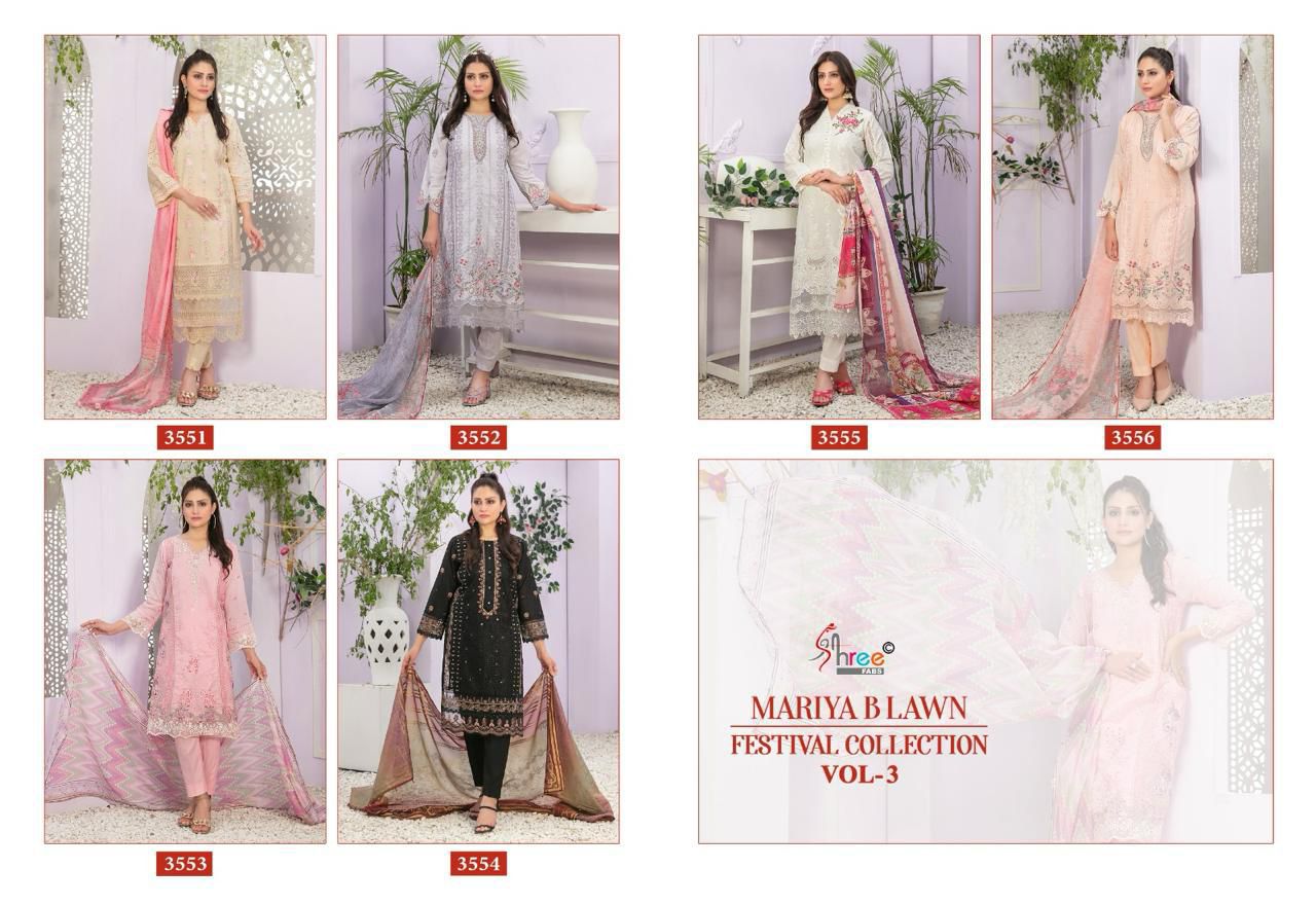 Mariya B Lawn Festival Collection Vol 3 Shree Fabs Lawn Cotton Pakistani Salwar Suits