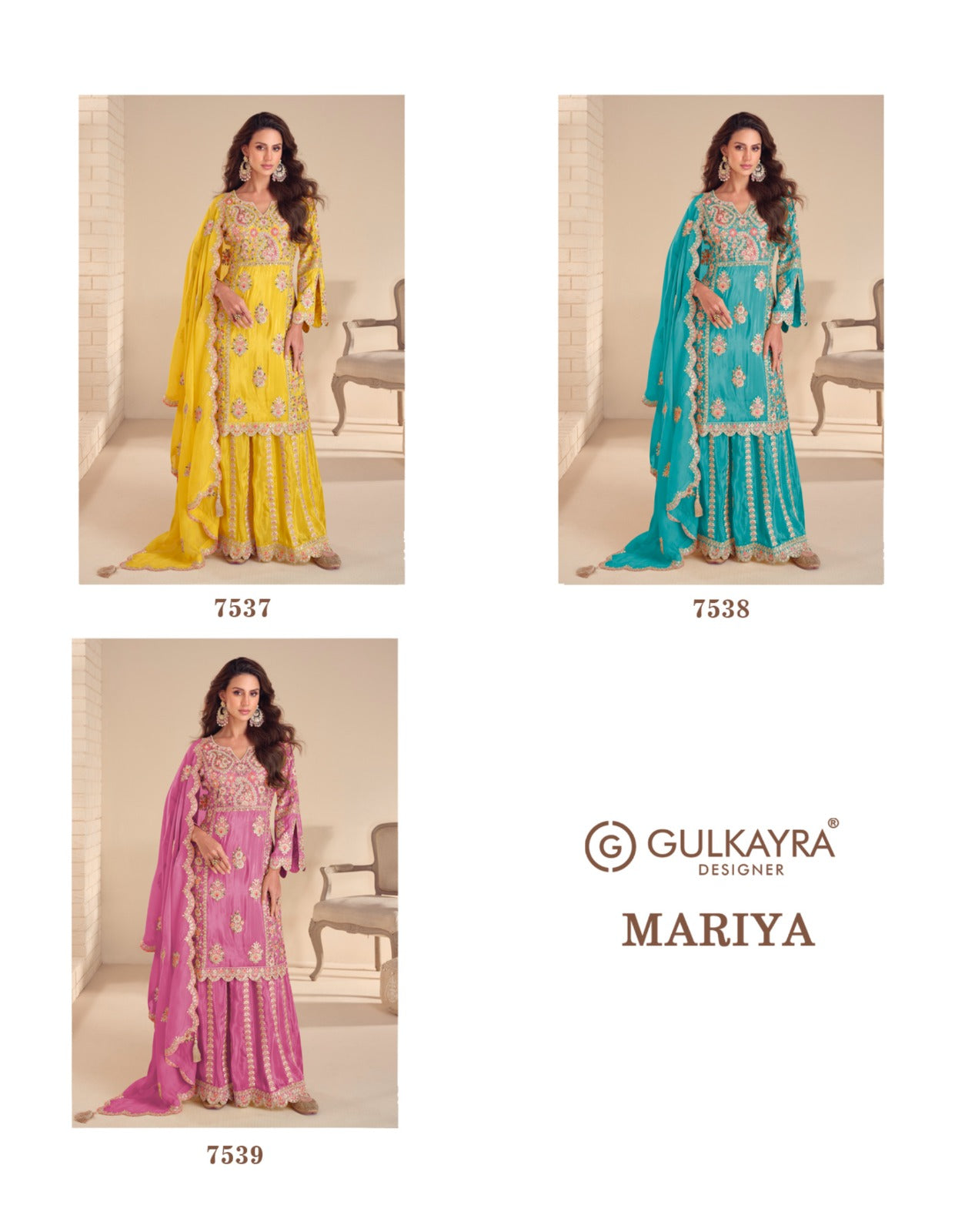 Premium Gulkayra Mariya Real Simar Silk Top, Bottom