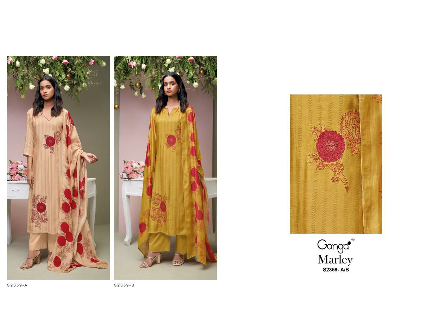 Marley Ganga Bemberg Silk Plazzo Style Suits