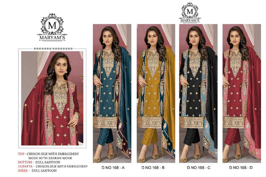 Maryams-168 Kaleesha Fashion Chinon Silk Pakistani Salwar Suits