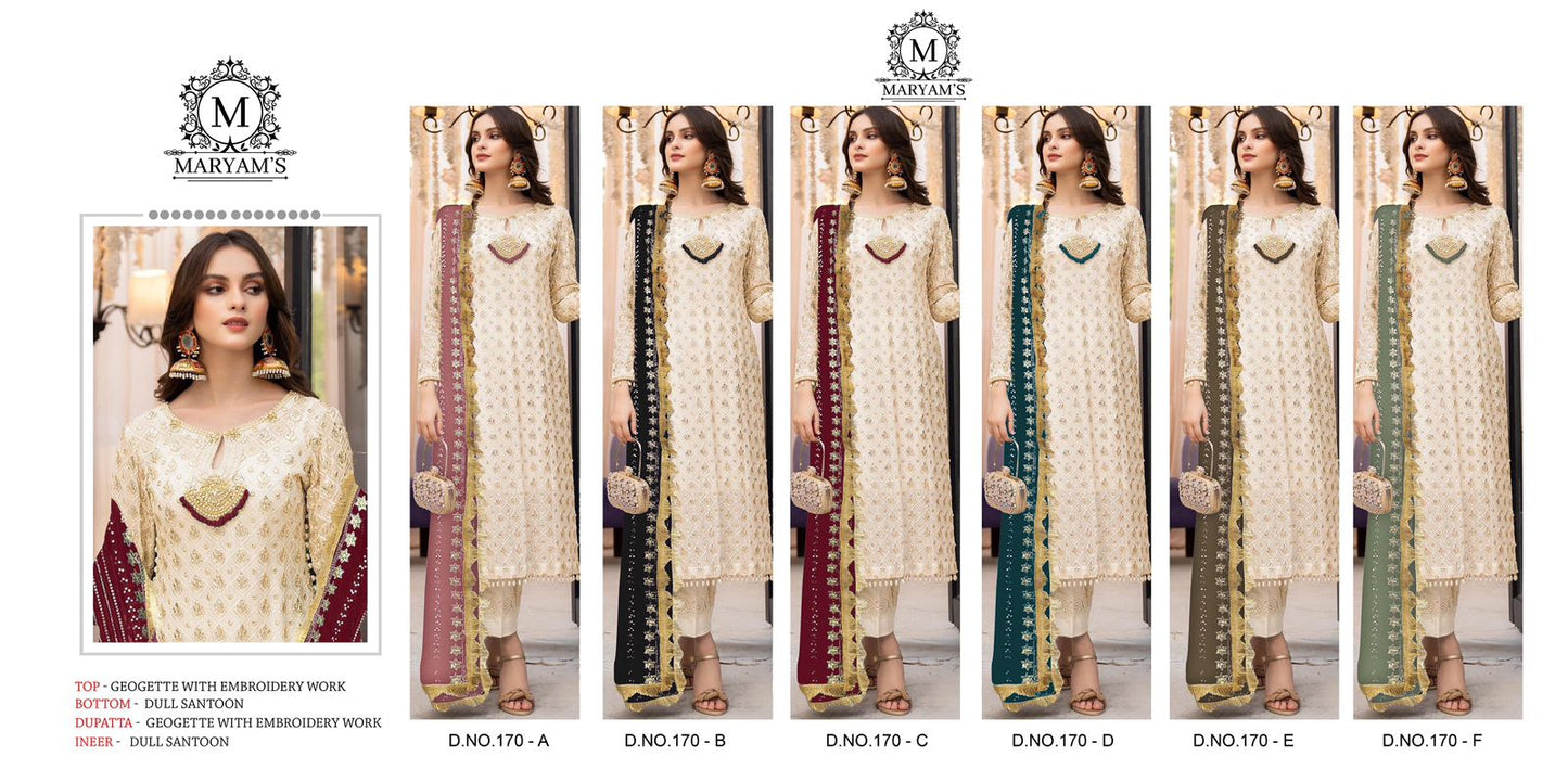 Maryams-170 Kaleesha Fashion Fox Georgette Pakistani Salwar Suits Exporter Gujarat