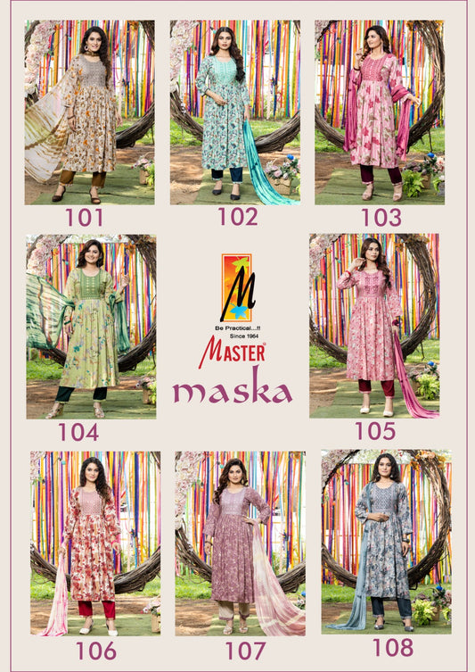 Maska Master Rayon Readymade Pant Style Suits Wholesaler Ahmedabad