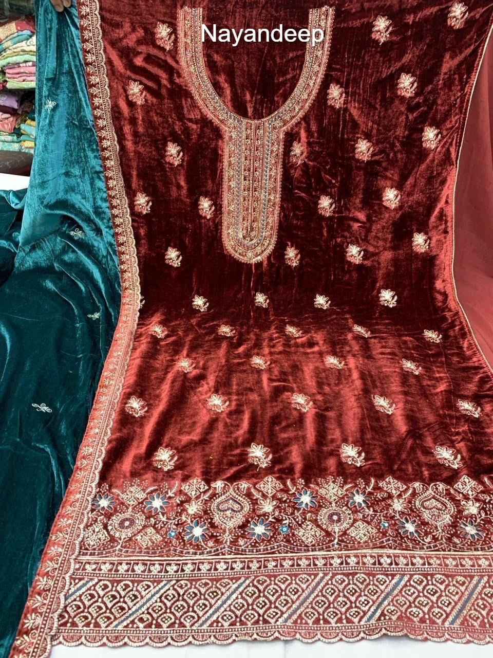 Maya Nayandeep Viscose Velvet Suits Exporter Gujarat