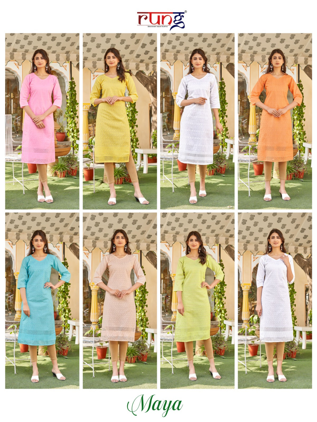 Maya Rung Cotton Knee Length Kurtis