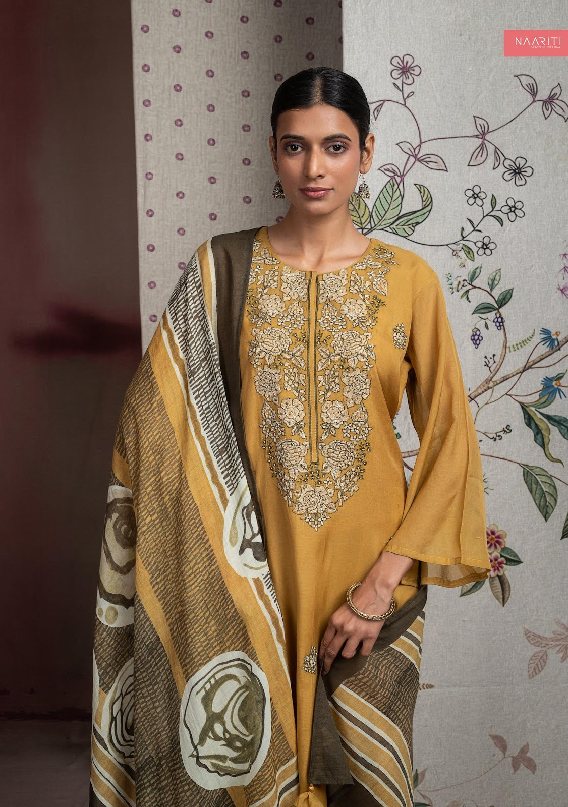 Mayam Naariti Mul Chanderi Pant Style Suits Wholesaler India