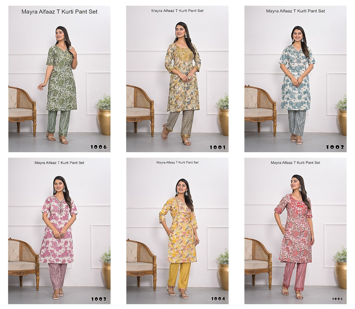 Mayra Alfaaz T Chanderi Kurti Pant Set Exporter Gujarat