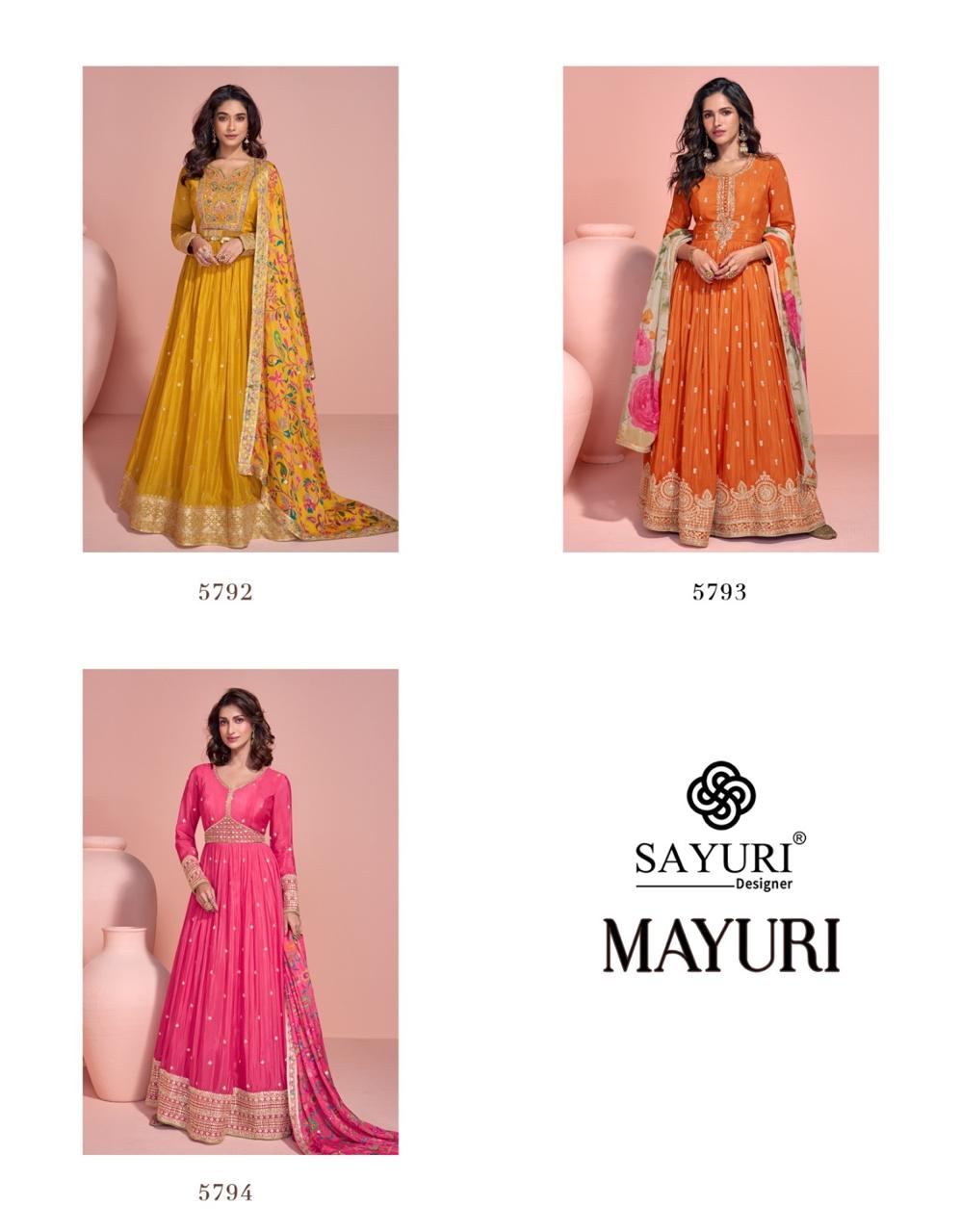 Mayuri Sayuri Chinnon Silk Gown Dupatta Set Manufacturer Gujarat