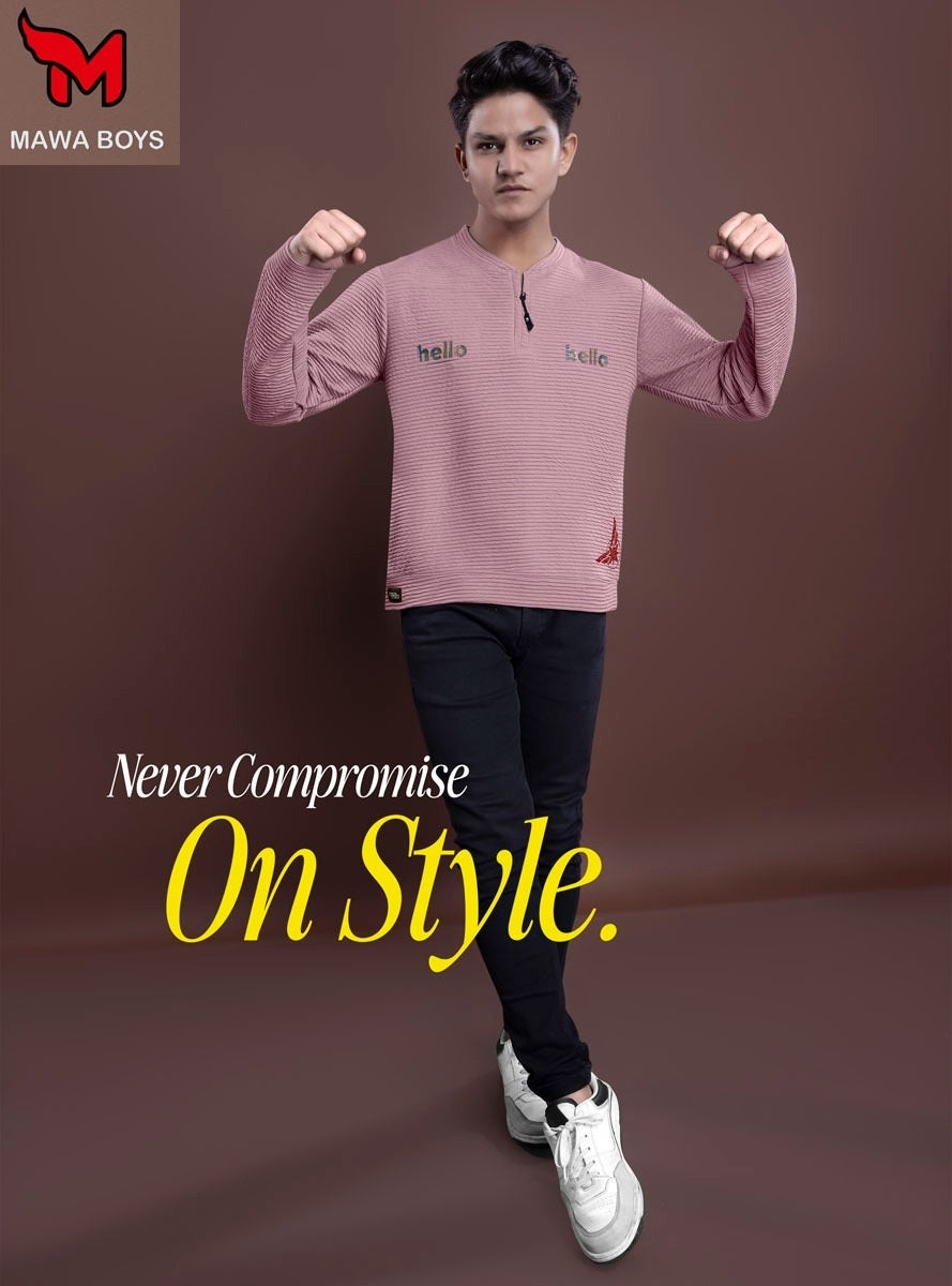 Mb 242 Mawa Jacquard Boys Tshirt Manufacturer