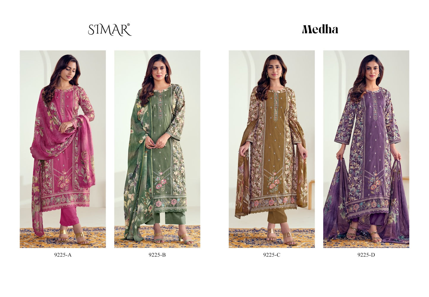 Medha Simar Pure Lawn Pant Style Suits Exporter Gujarat