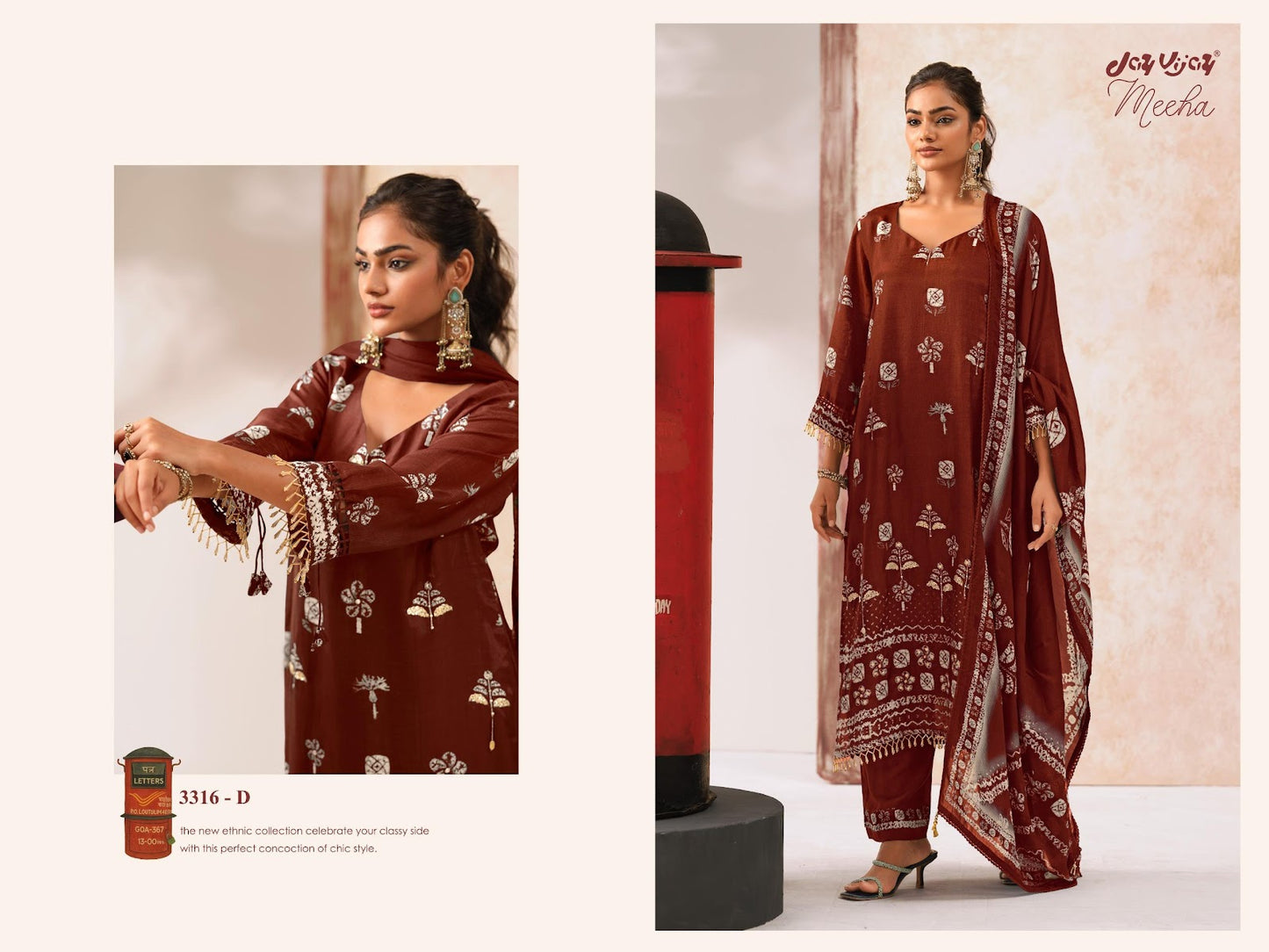 Meeha 3316 Jay Vijay Bemberg Silk Pant Style Suits Wholesaler