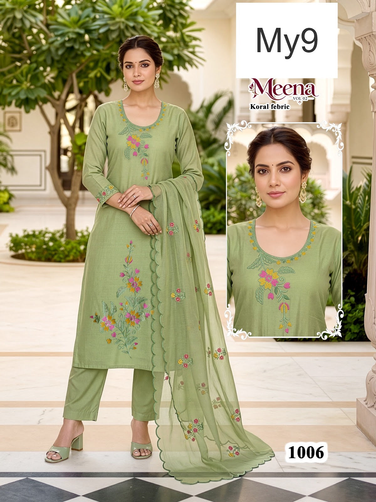 Meena Vol 2 My9 Koral Readymade Pant Style Suits Wholesale