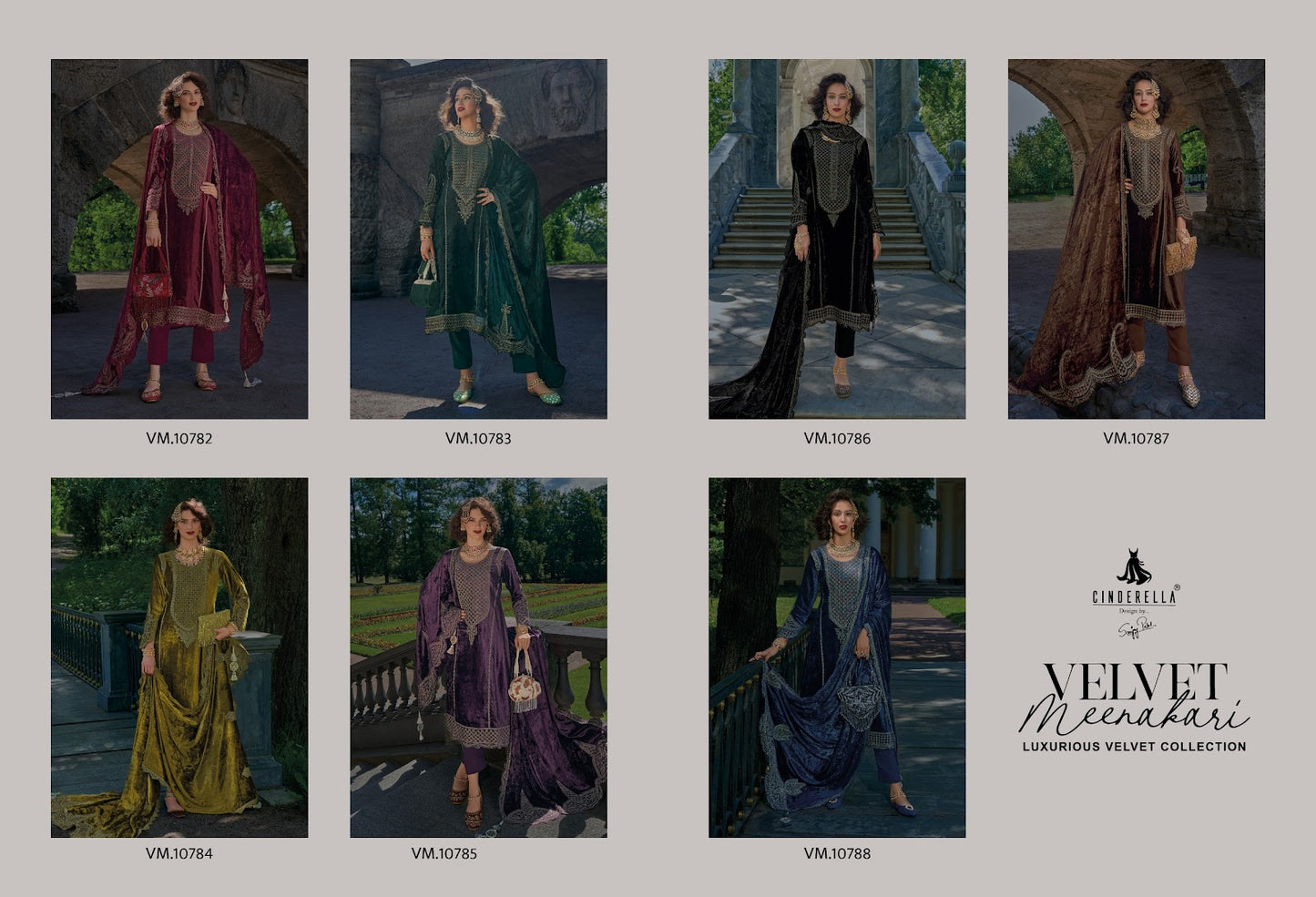 Meenakari Cinderella Viscose Velvet Suits Exporter Ahmedabad