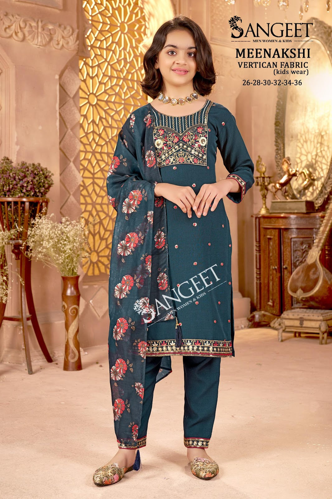 Meenakshi Sangeet Vertican Girls Readymade Pant Suits Wholesaler India