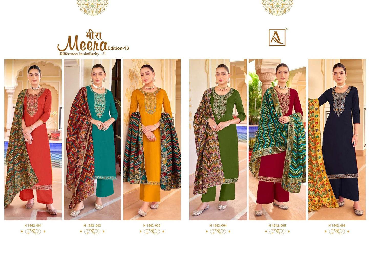 Meera Edition 13 Alok Pure Zam Plazzo Style Suits Wholesale Price