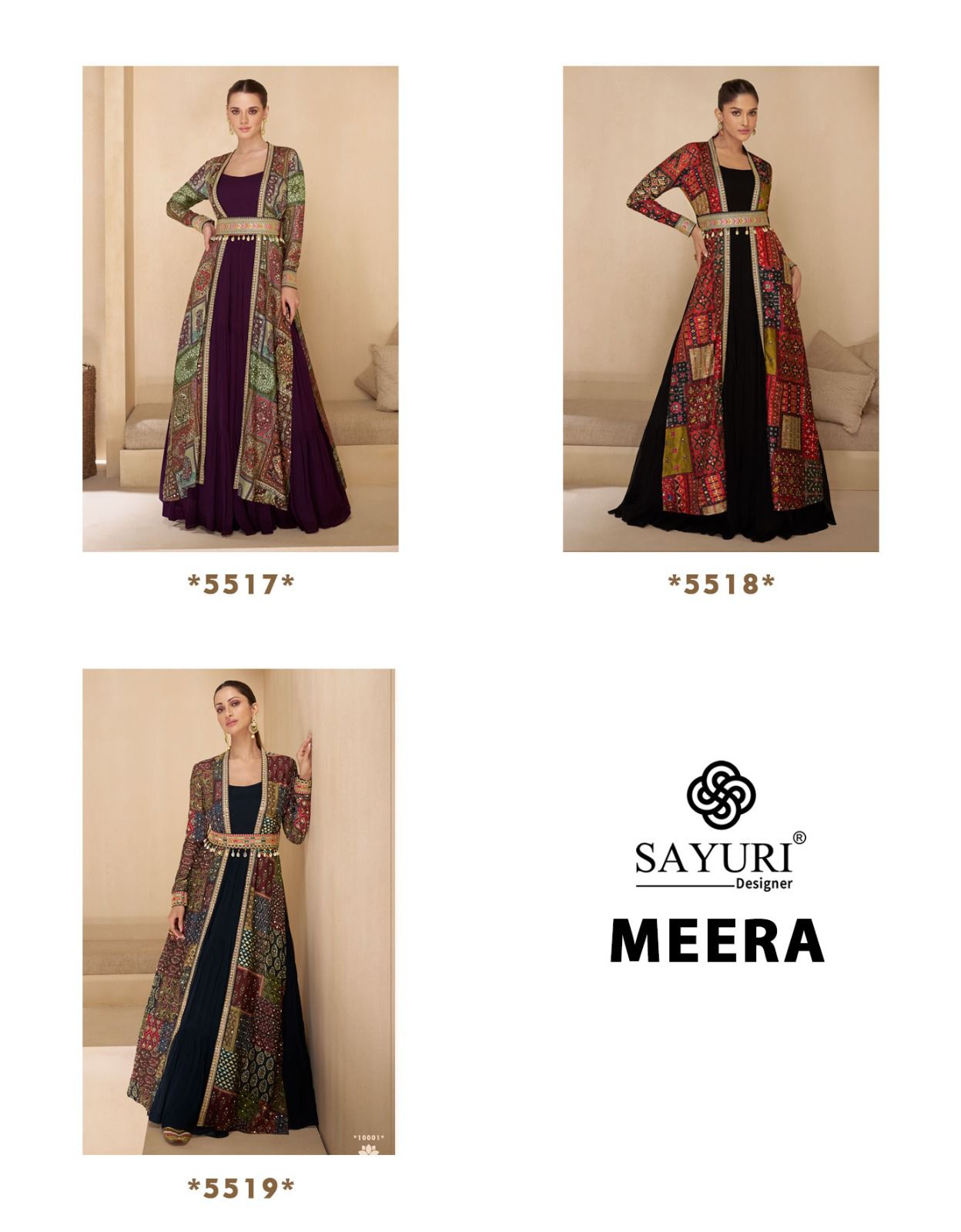 Meera Sayuri Georgette Gown Dupatta Set Manufacturer Ahmedabad