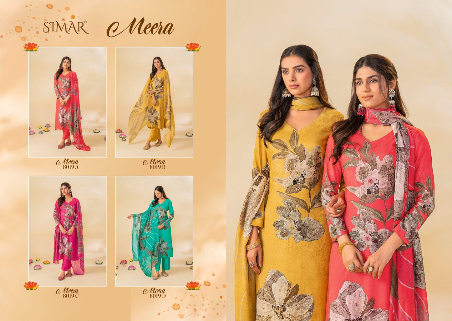 Meera Simar Viscose Muslin Pant Style Suits Exporter Ahmedabad