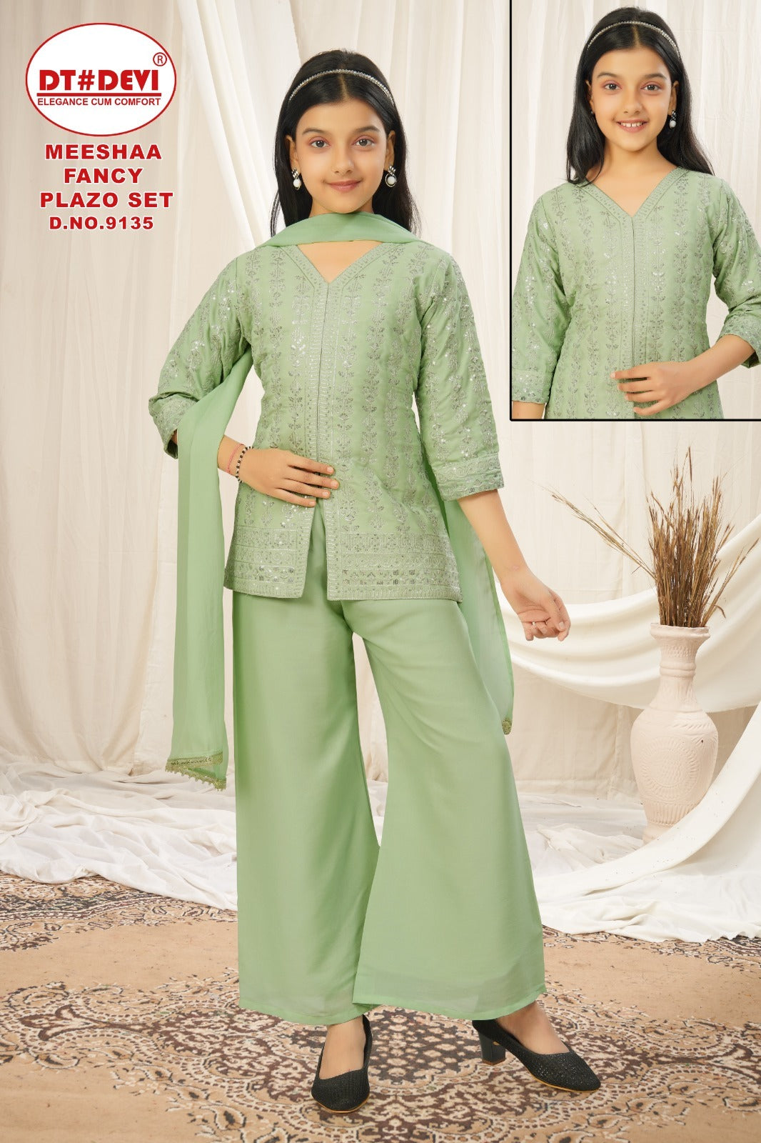 Meeshaa Dn 9135 Dt Devi Georgette Girls Indowestern Pair Manufacturer Ahmedabad