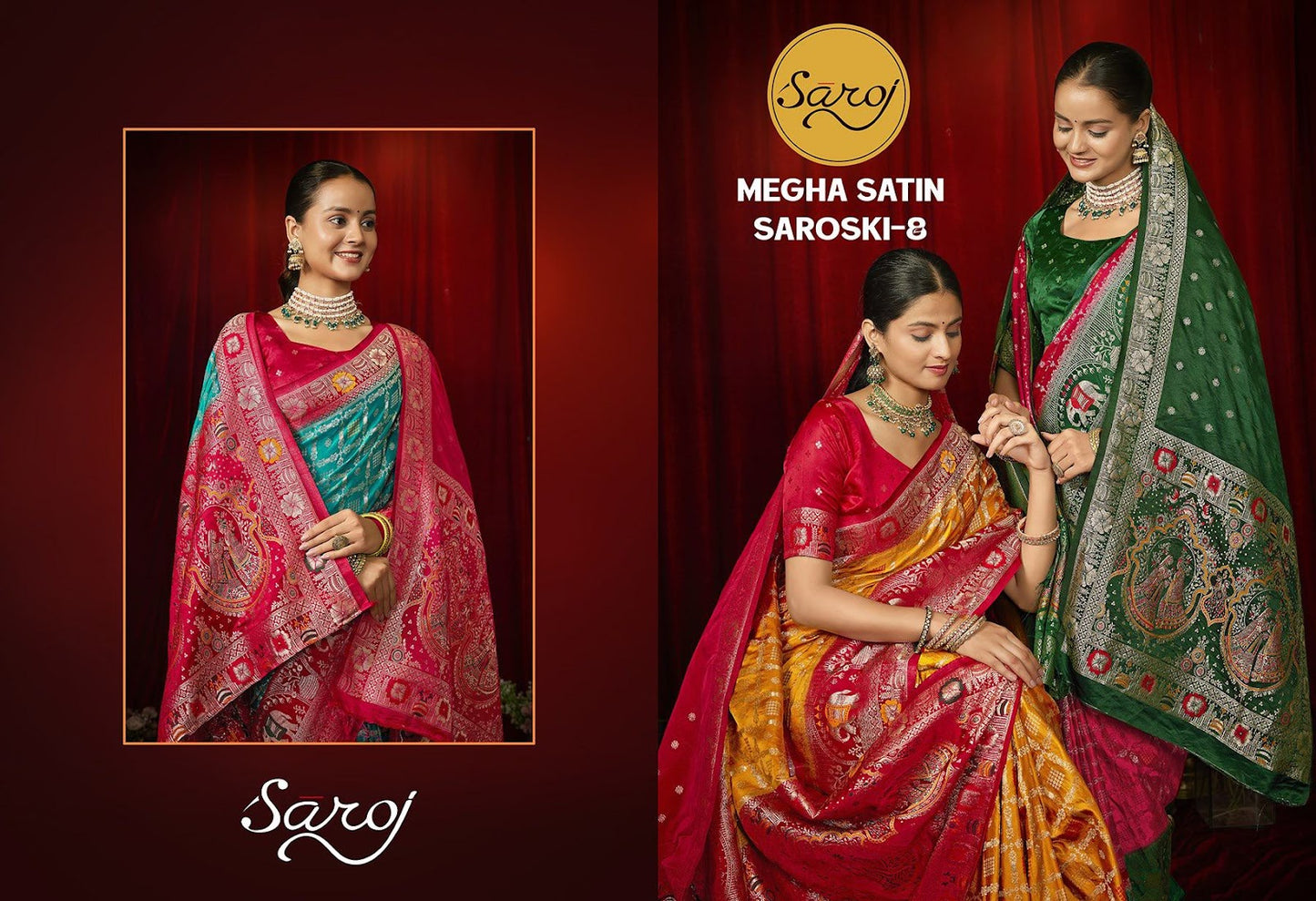 Megha Satin Saroski Vol 8 Saroj Sarees Wholesaler India