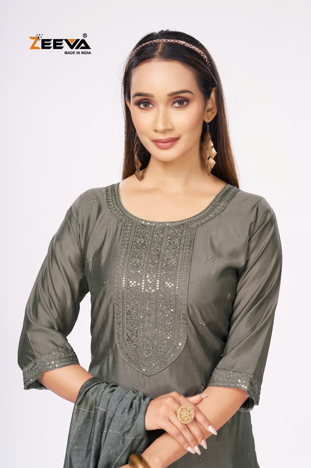 Megha Zeeva Roman Silk Readymade Pant Style Suits Manufacturer