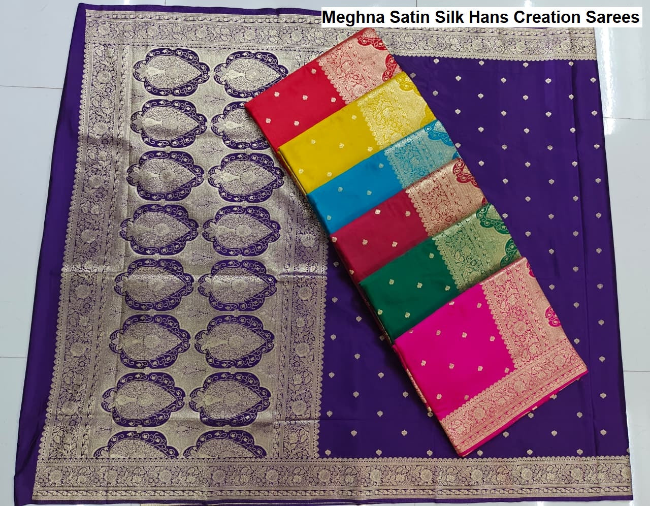 Meghna Satin Silk Hans Creation Sarees Exporter Gujarat