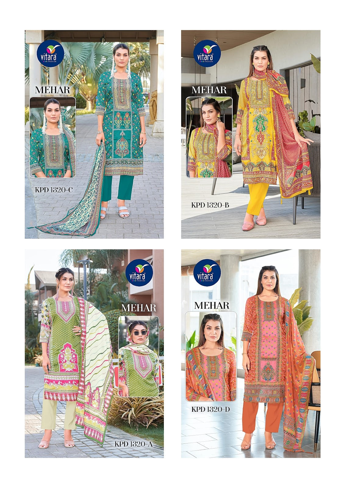 Mehar Vitara Chinon Readymade Pant Style Suits Exporter