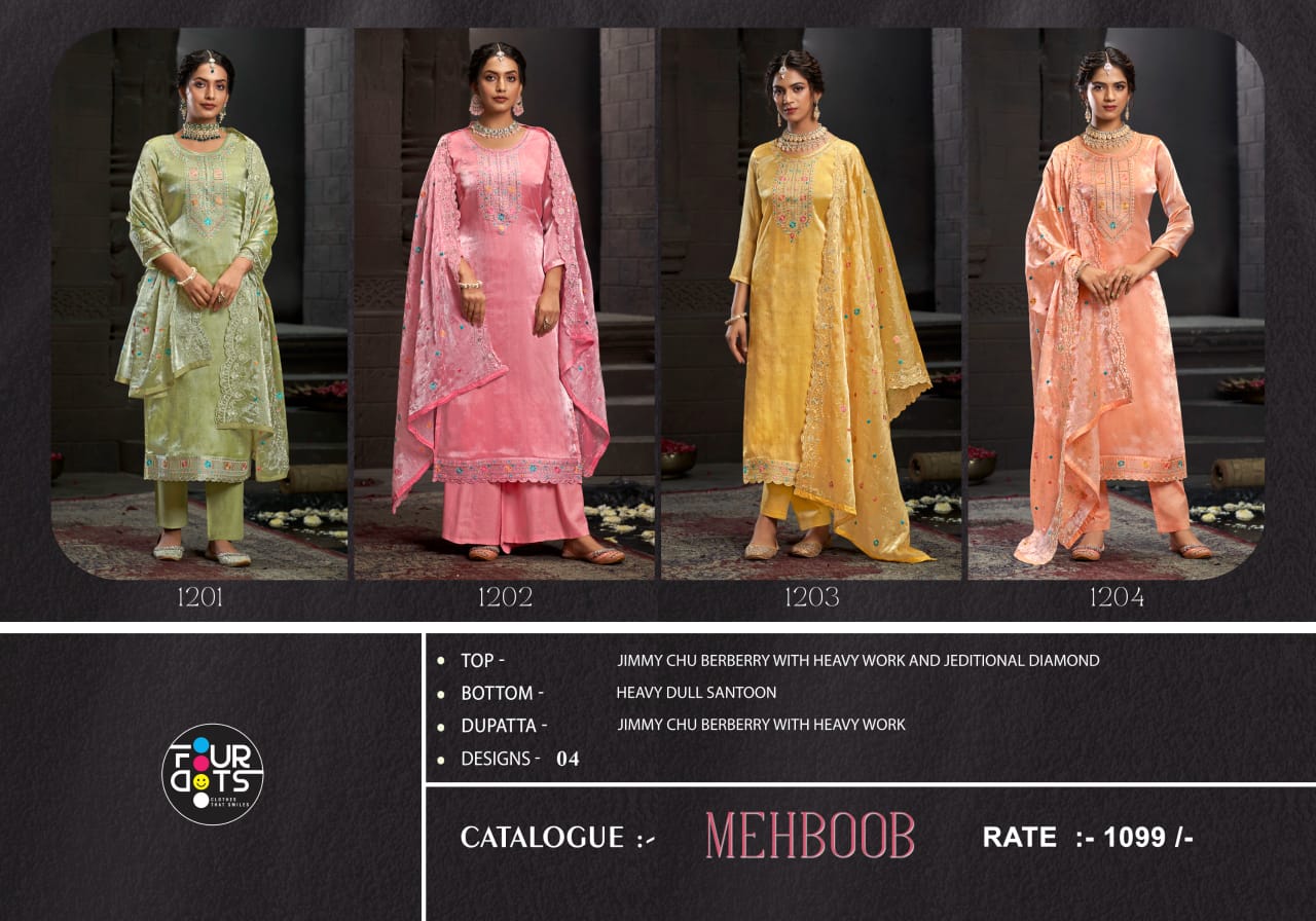 Mehboob Four Dots Pant Style Suits Supplier India