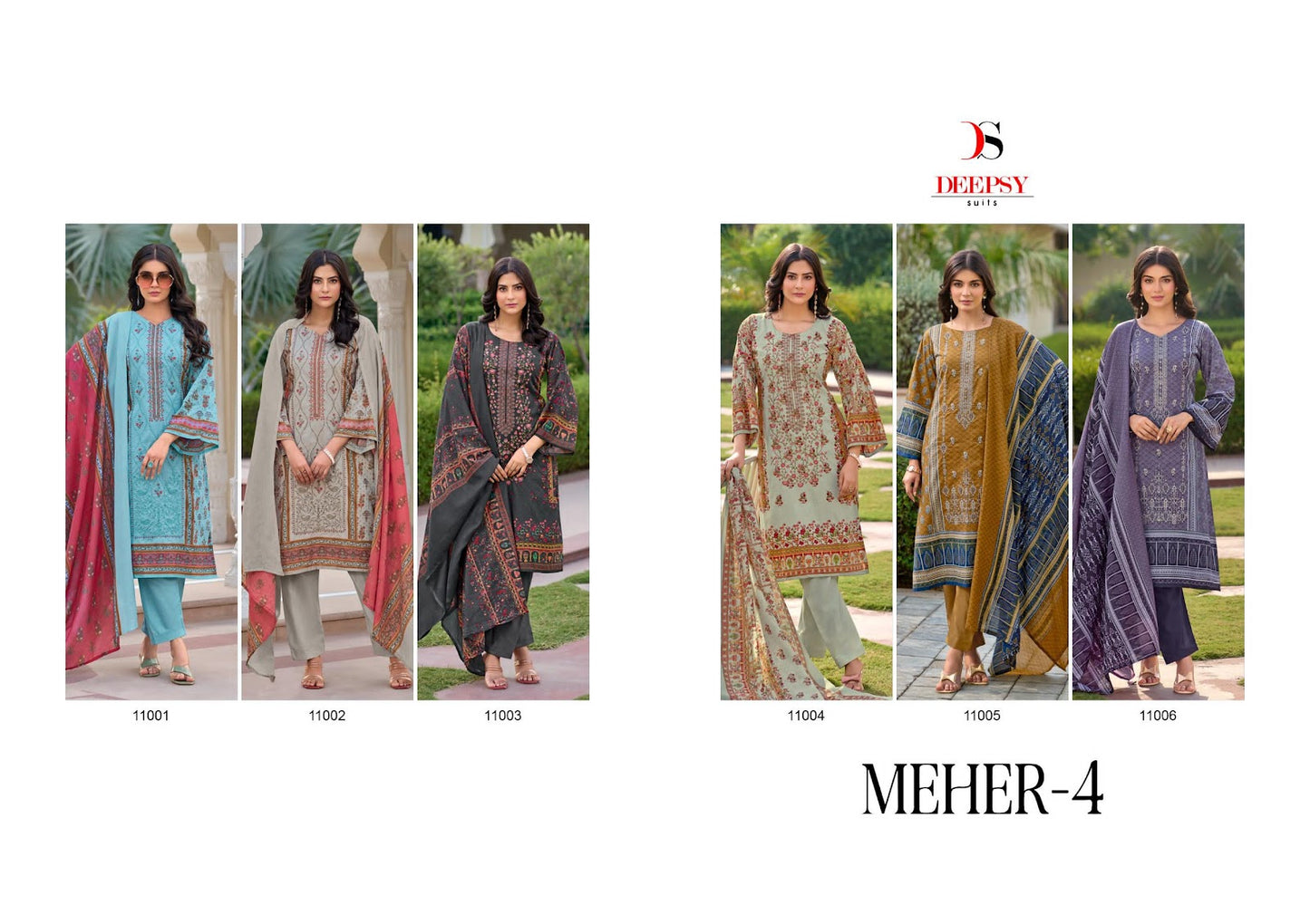 Meher 4 Deepsy Pure Cotton Karachi Salwar Suits Exporter India