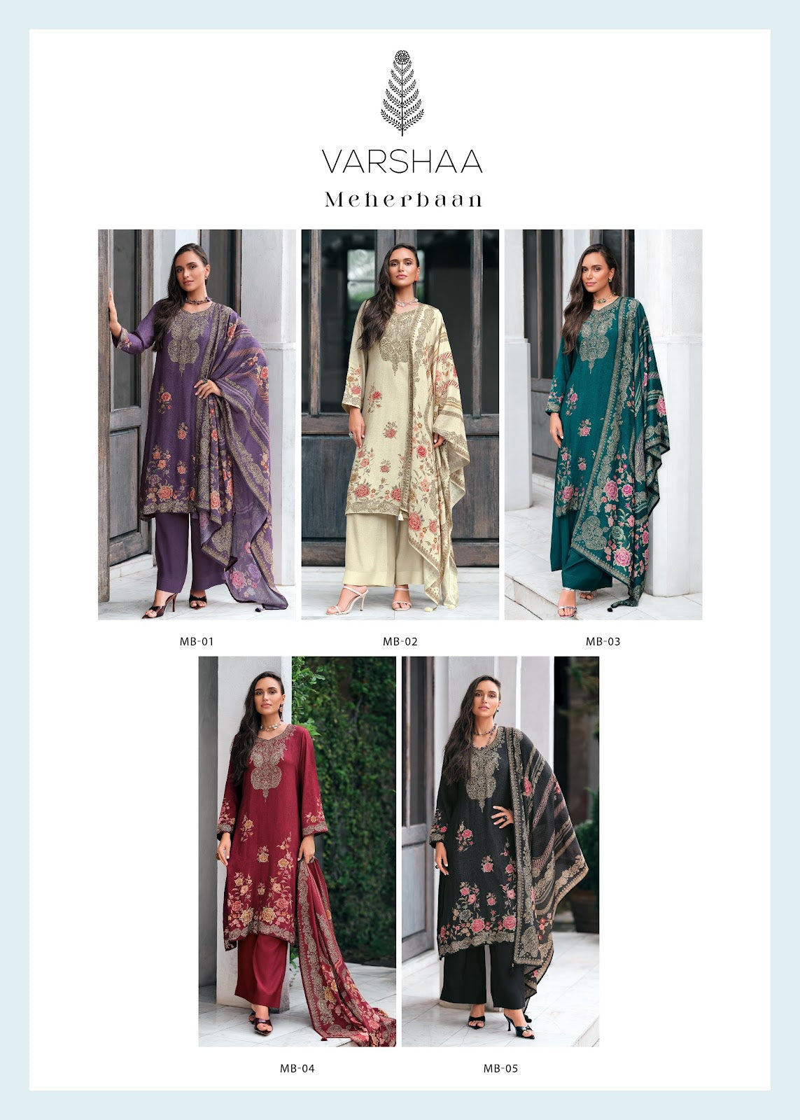 Meherbaan Varshaa Viscose Muslin Pant Style Suits Exporter India